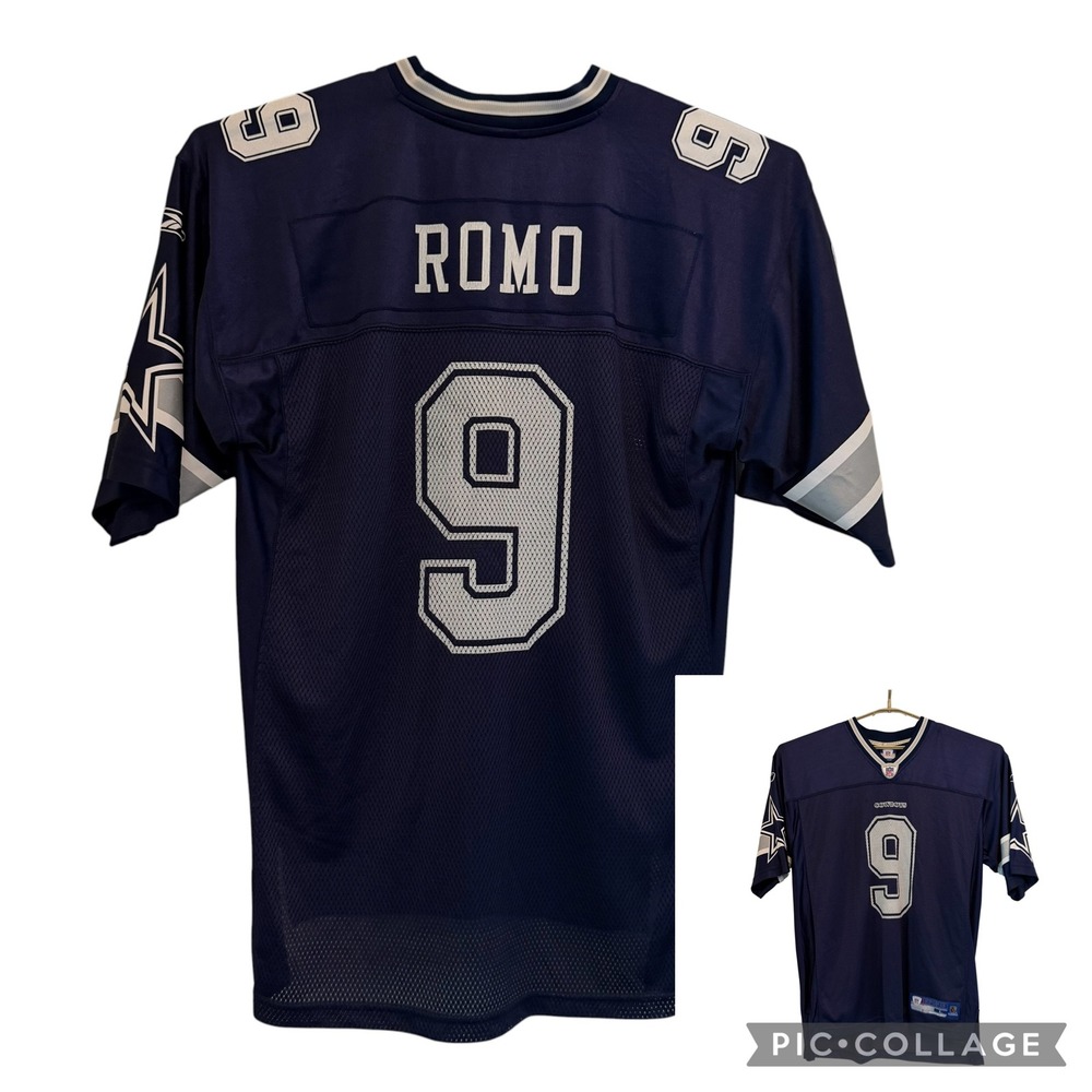 Reebok Dallas Cowboys Tony Romo 9‎ NFL Jersey Navy Blue Mens Large 7009A 06